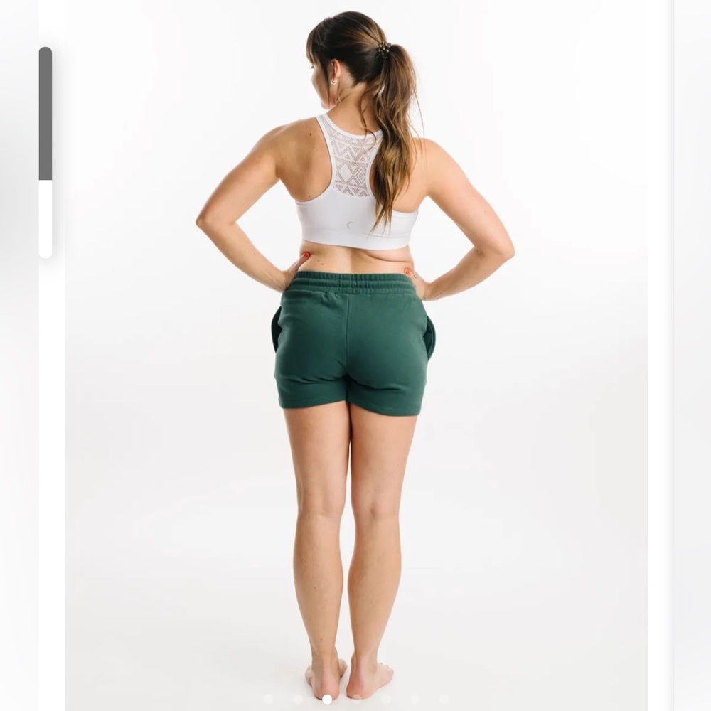 Zyia Pine Green Relaxation Sweat Shorts Sz M - Picture 4 of 8